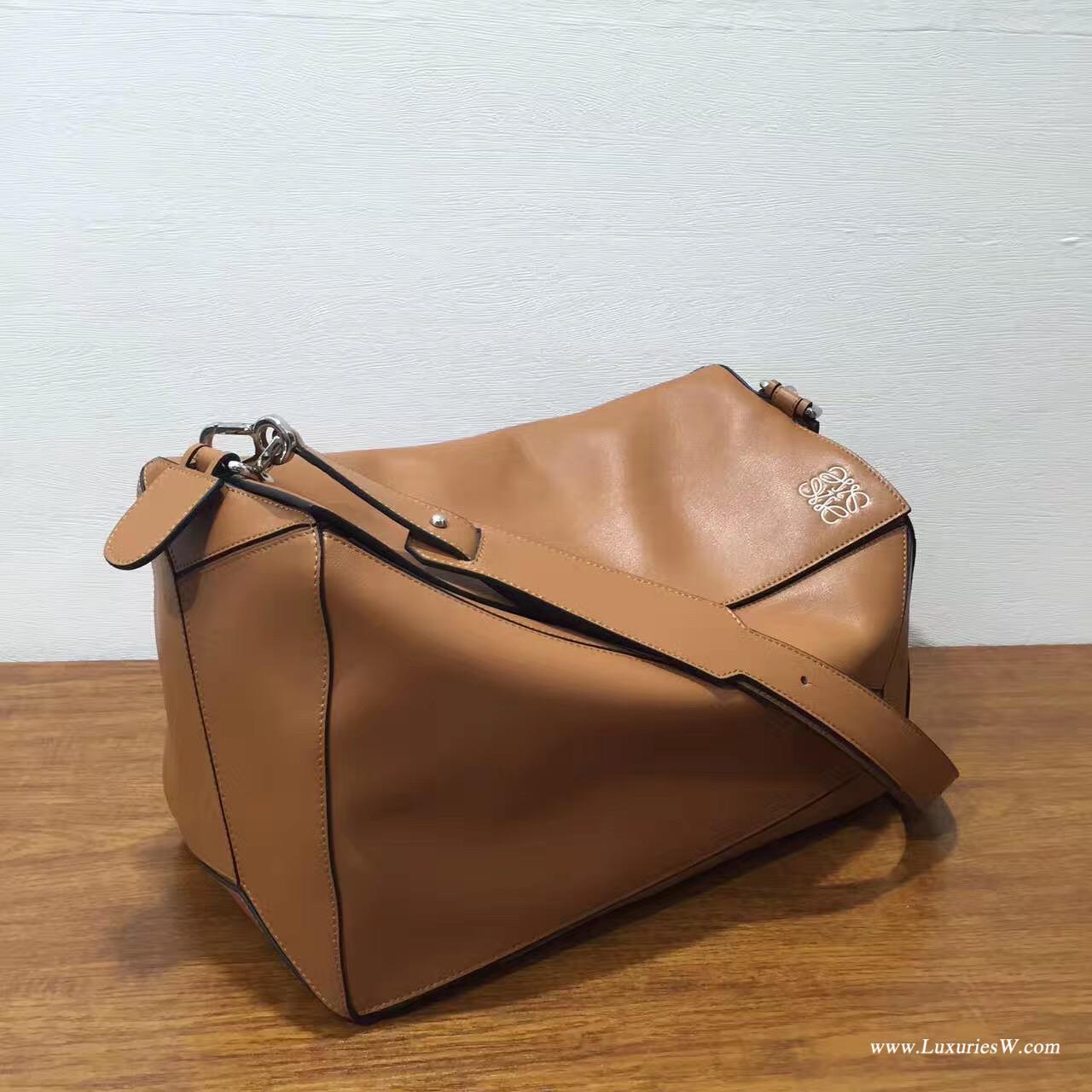 羅意威女包 LOEWE 特大號 Puzzle Bag 棕褐色 38cm長方體形狀 折疊幾何包