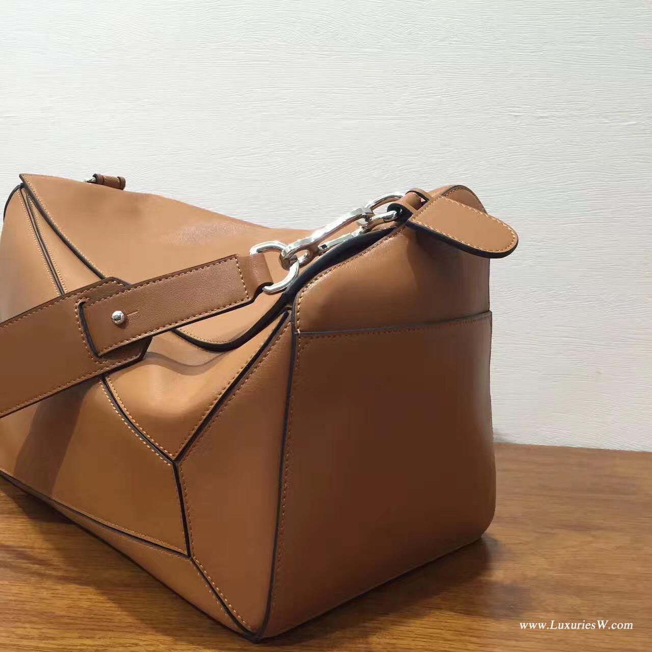 羅意威女包 LOEWE 特大號 Puzzle Bag 棕褐色 38cm長方體形狀 折疊幾何包