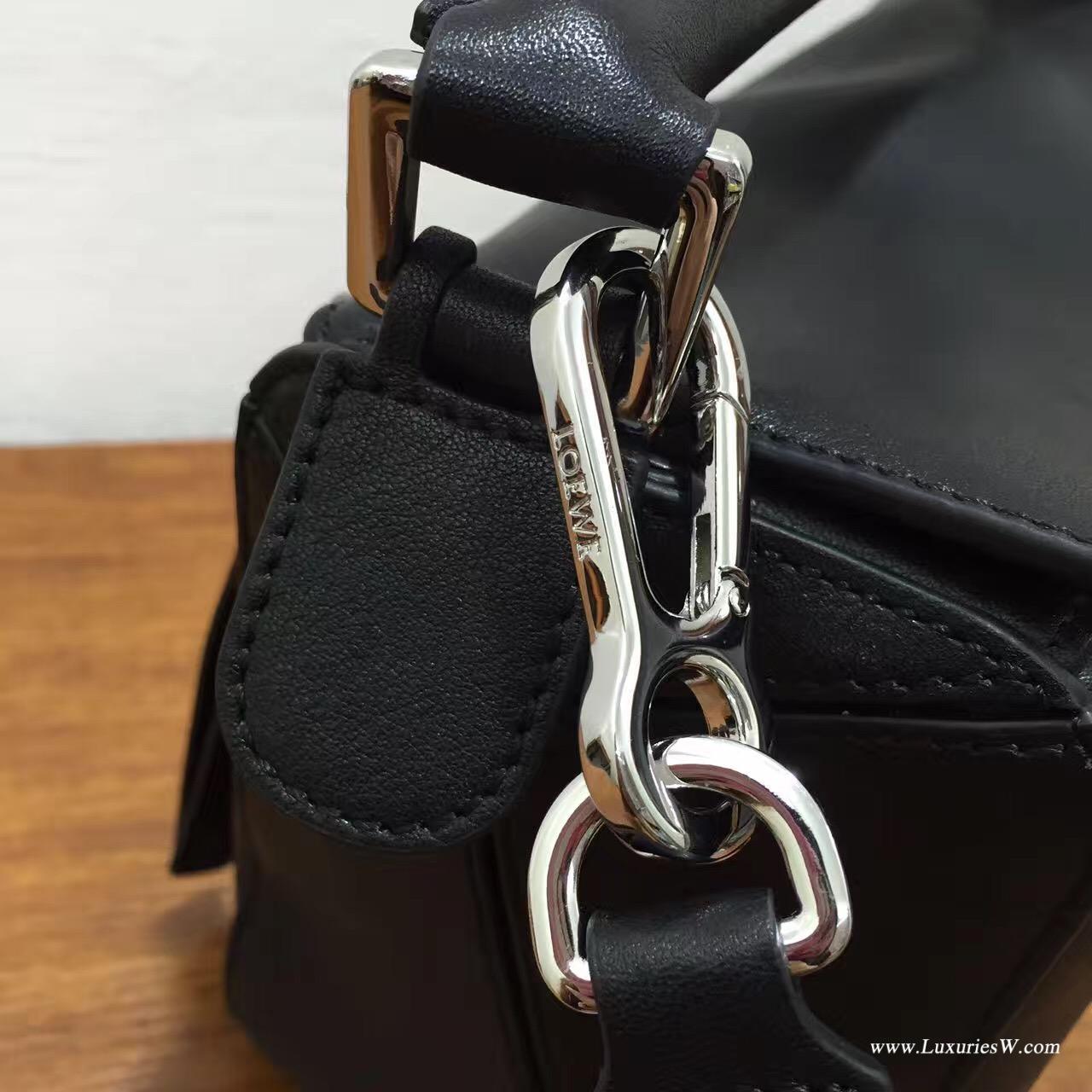 羅意威女包官網 LOEWE Mini Puzzle Bag 黑色 長方體形狀 折疊幾何包