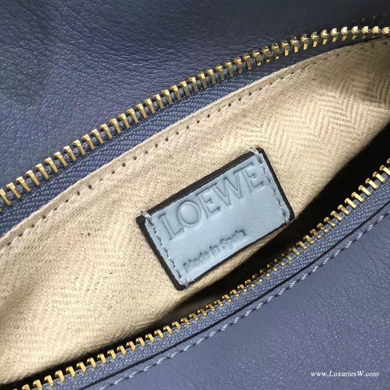 羅意威LOEWE包包 Mini Puzzle Bag 浅蓝色拼色 長方體形狀 折疊幾何包