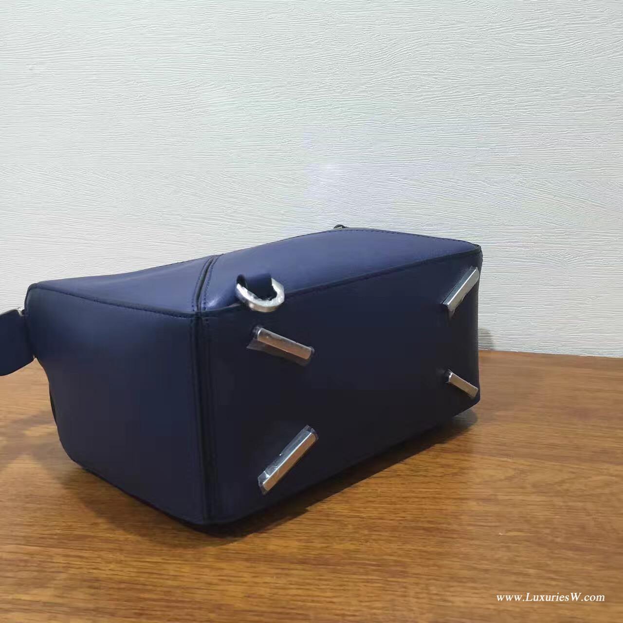 羅意威LOEWE包包 Mini Puzzle Bag 深蓝色 長方體形狀 折疊幾何包