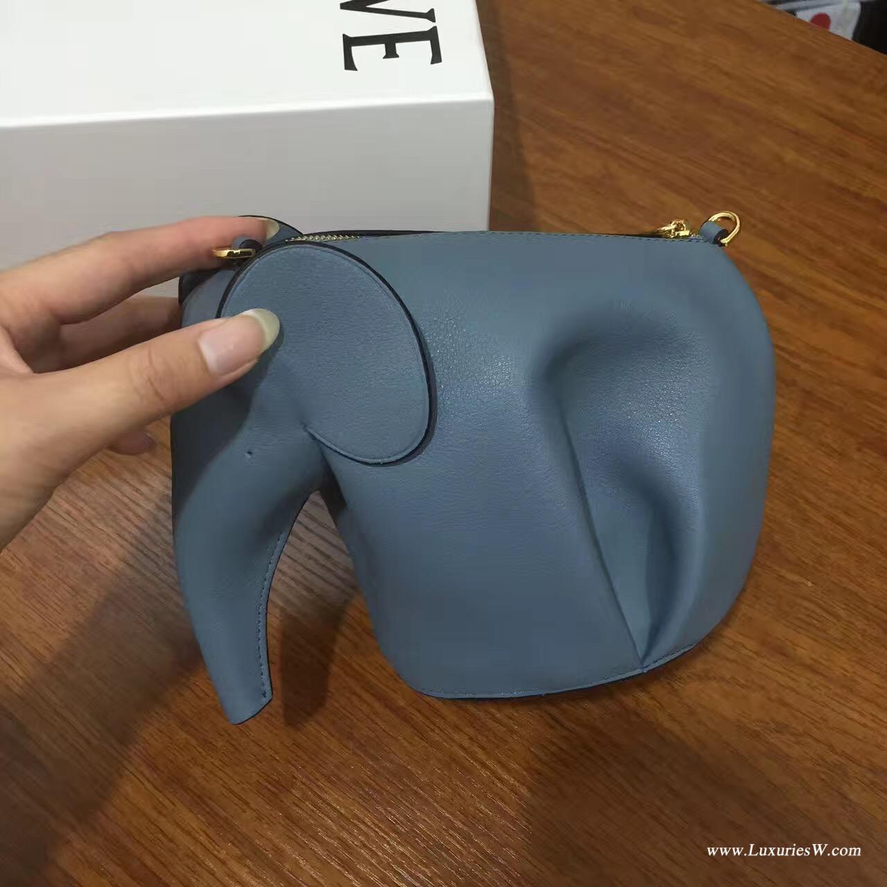 羅意威LOEWE女包 Animales迷妳包 Elephant Mini Bag 霧霾色大象包