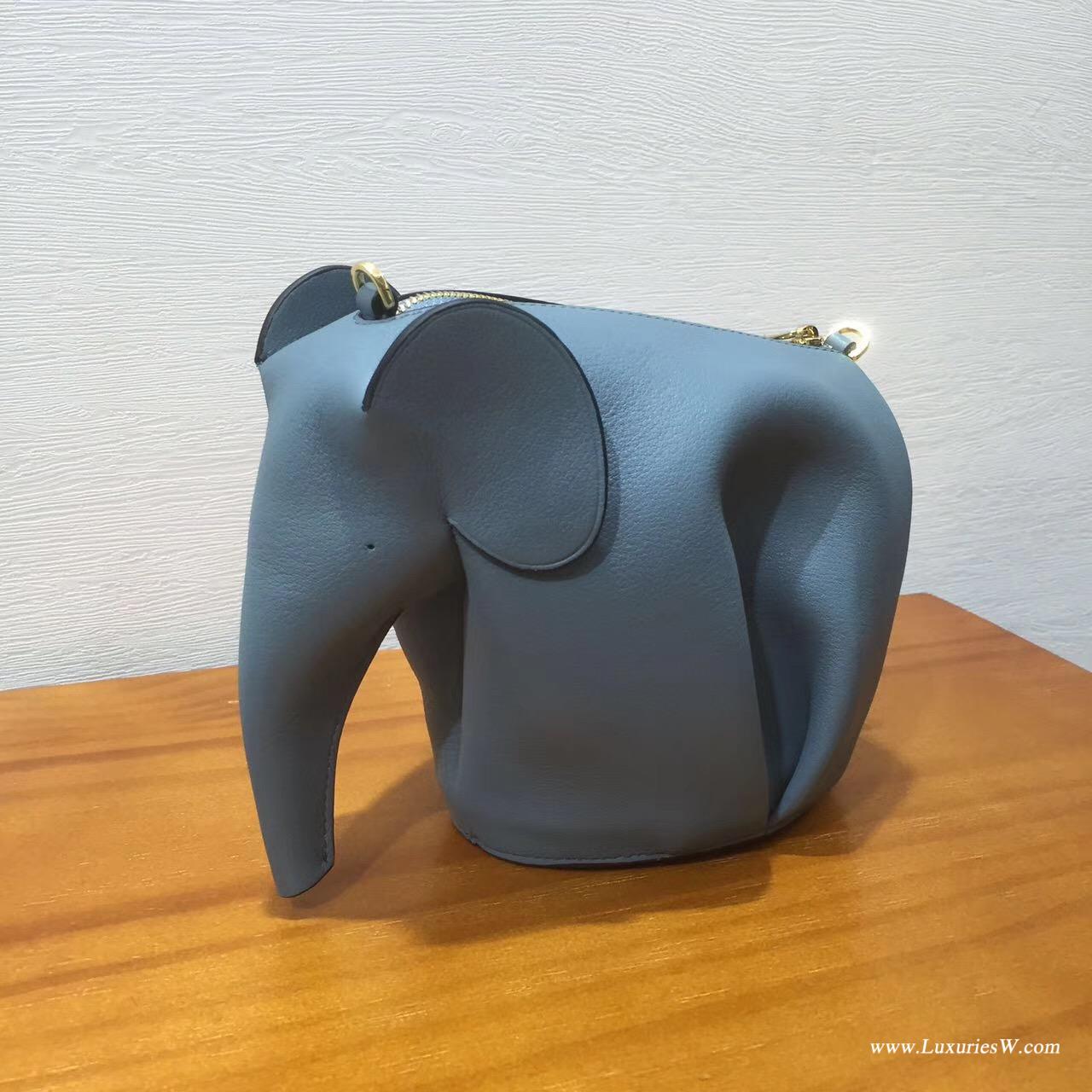 羅意威LOEWE女包 Animales迷妳包 Elephant Mini Bag 霧霾色大象包