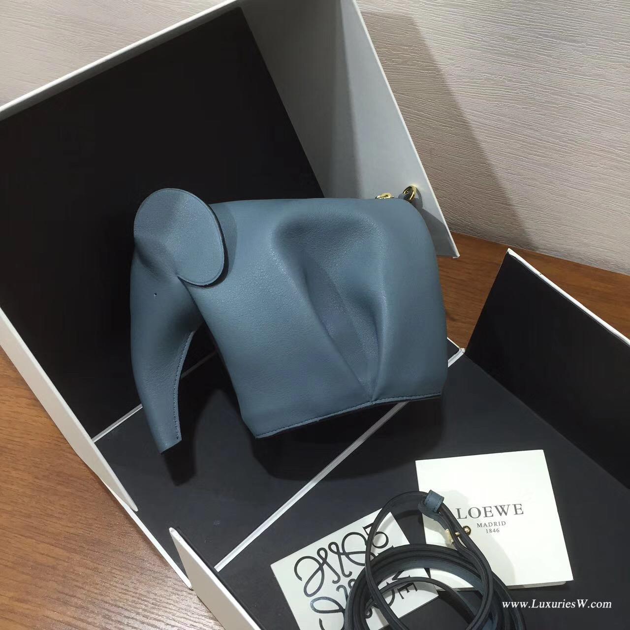 羅意威LOEWE女包 Animales迷妳包 Elephant Mini Bag 霧霾色大象包