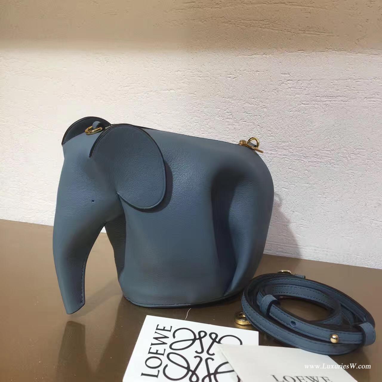 羅意威LOEWE女包 Animales迷妳包 Elephant Mini Bag 霧霾色大象包