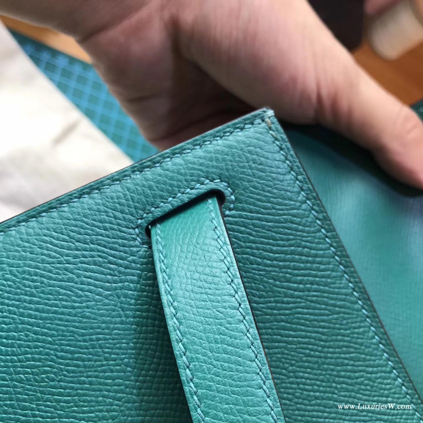 Kelly 28 Epsom Z6 Malachite 孔雀綠  外縫銀扣金屬五金