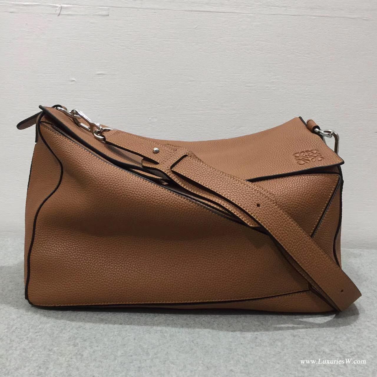 羅意威女包 Loewe Puzzle bag 系列 棕色 togo 牛皮 特大號無手柄幾何拼圖包