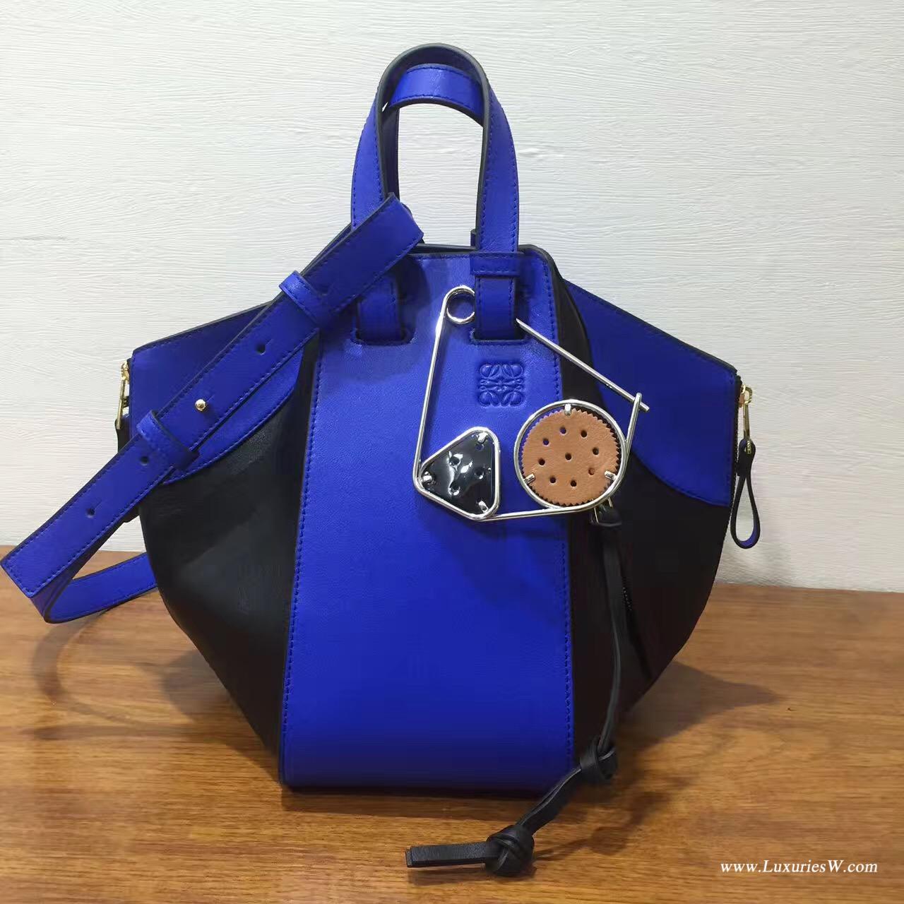 Loewe進口的柔軟小牛皮 Hammock Small Bag Electric Blue/Black