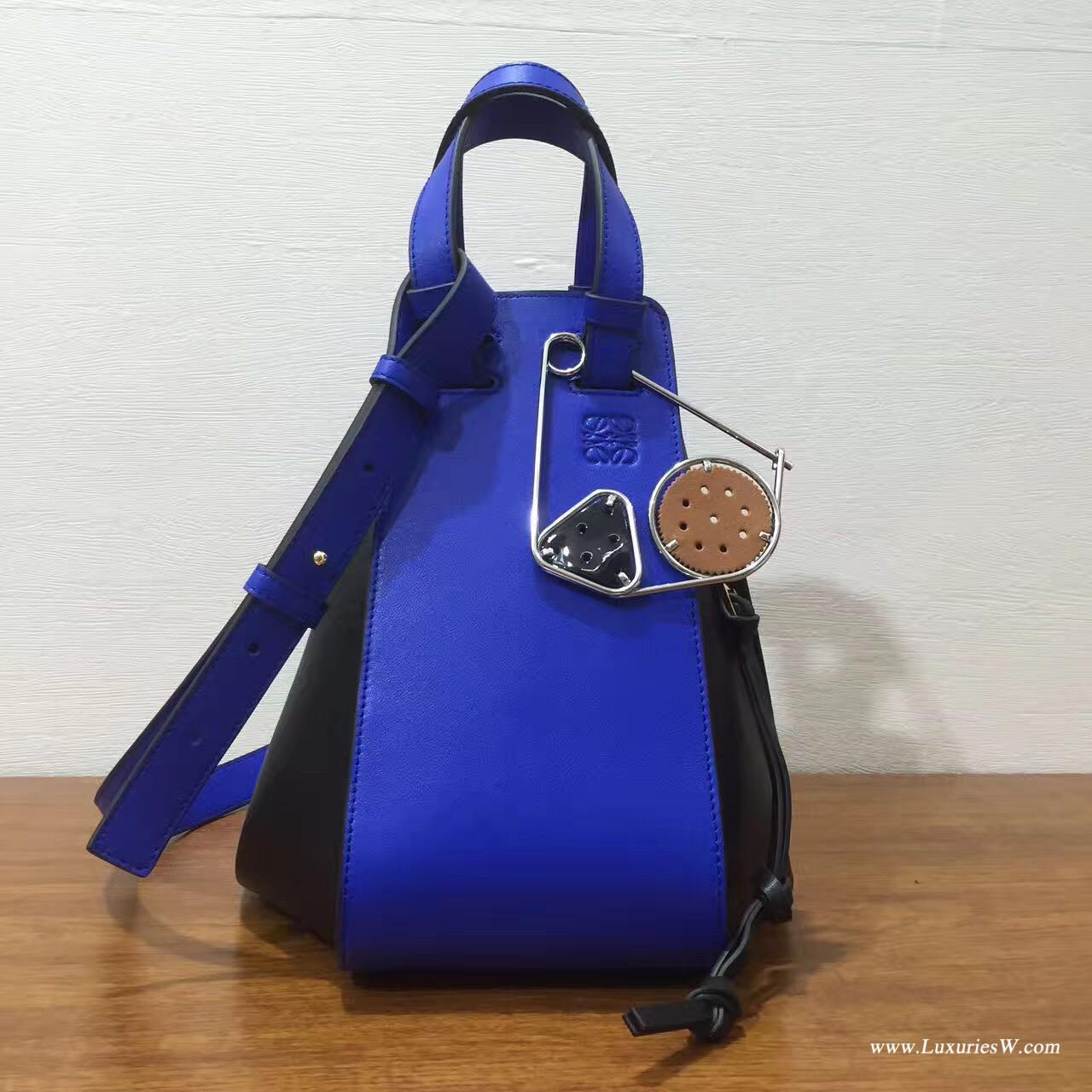 Loewe進口的柔軟小牛皮 Hammock Small Bag Electric Blue/Black