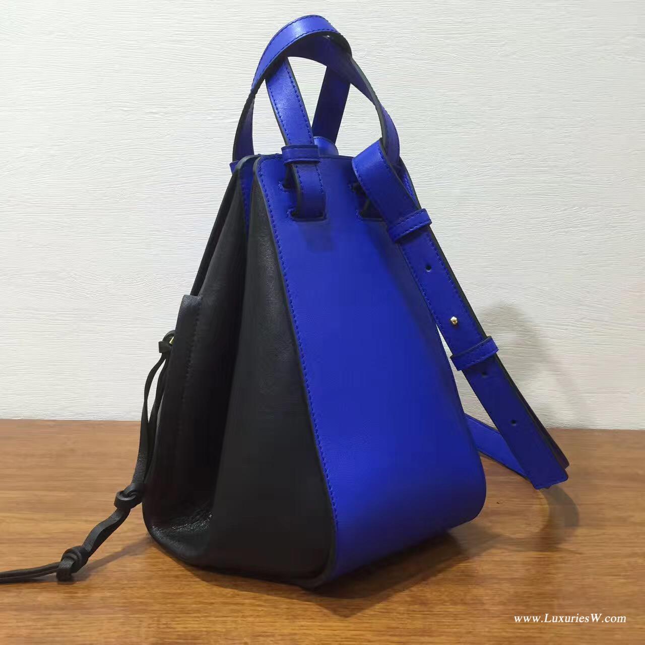 Loewe進口的柔軟小牛皮 Hammock Small Bag Electric Blue/Black