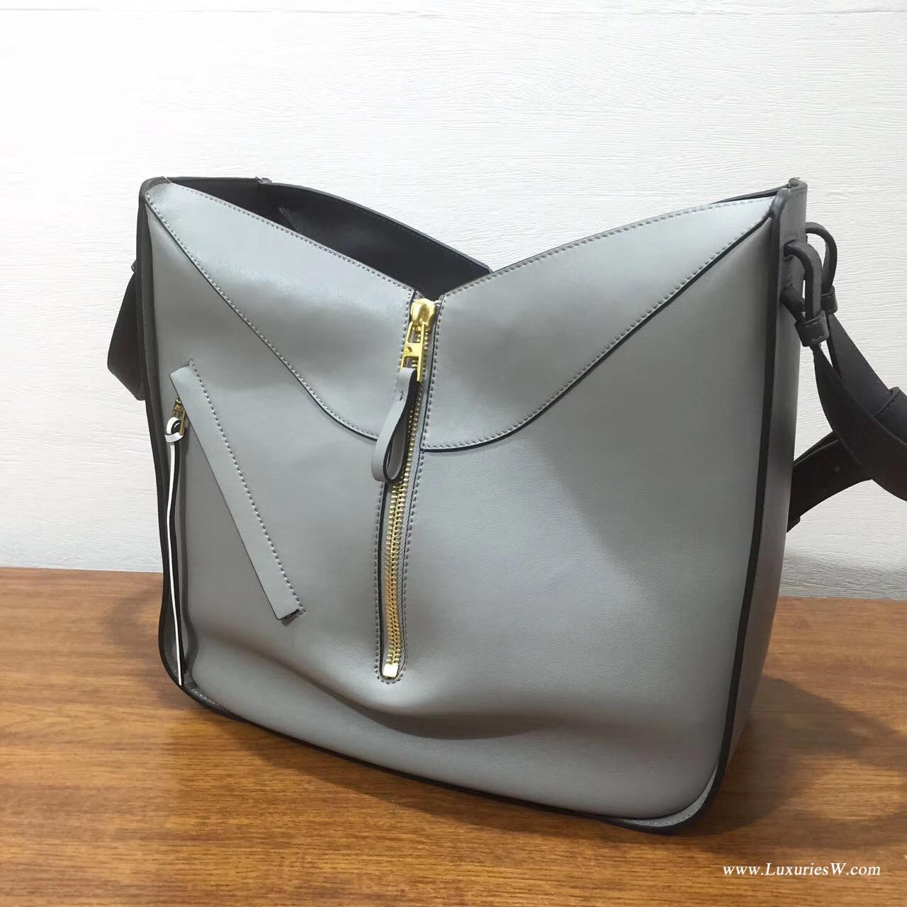 Loewe羅意威進口的柔軟小牛皮 hammock  bag Grey Multitone