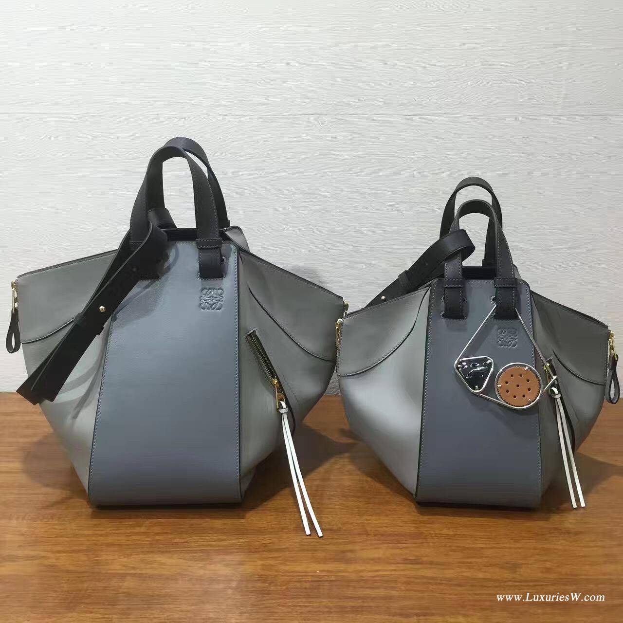 Loewe羅意威進口的柔軟小牛皮 hammock  bag Grey Multitone