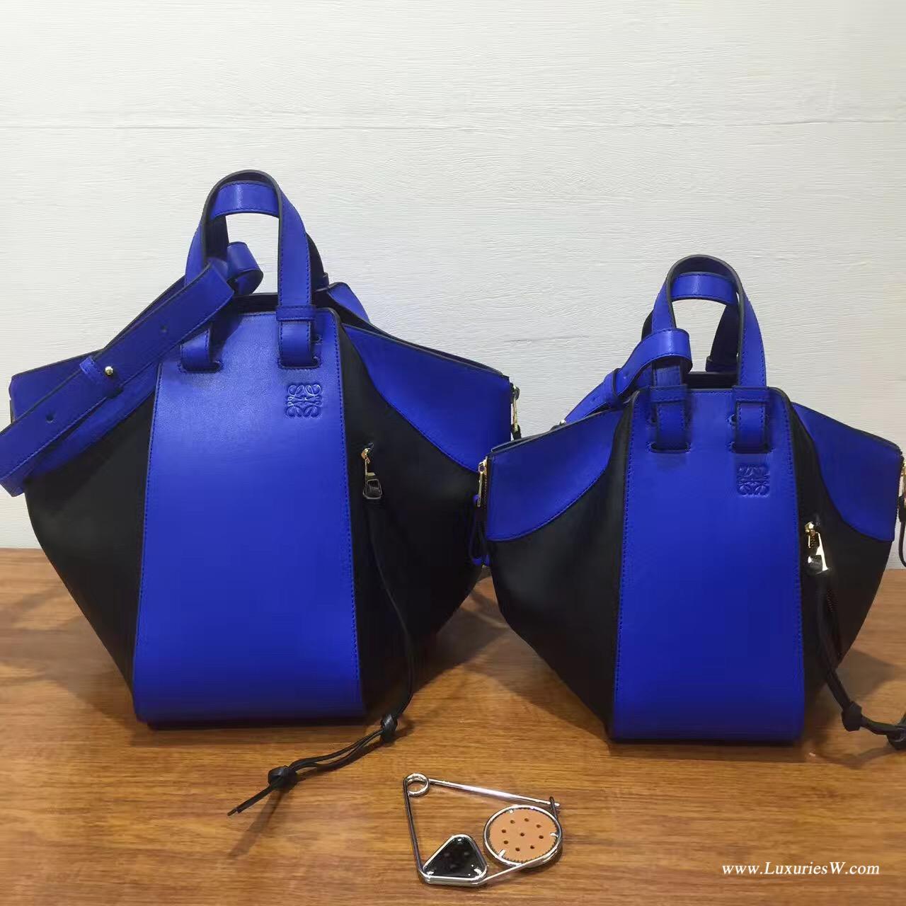 Loewe進口的柔軟小牛皮 Hammock Small Bag Electric Blue/Black