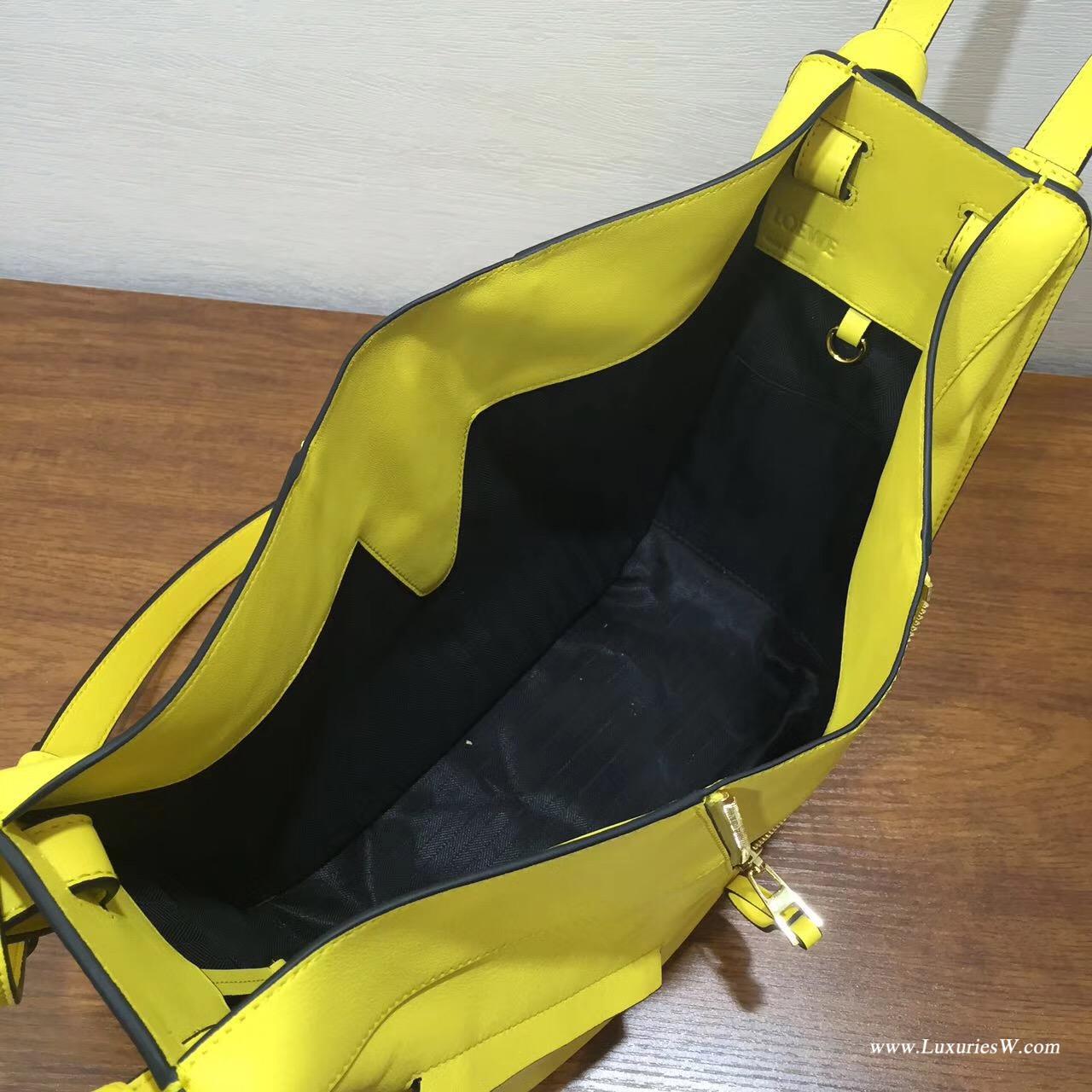 Loewe hammock bag 小吊床包檸檬黃，采用進口柔軟小牛皮