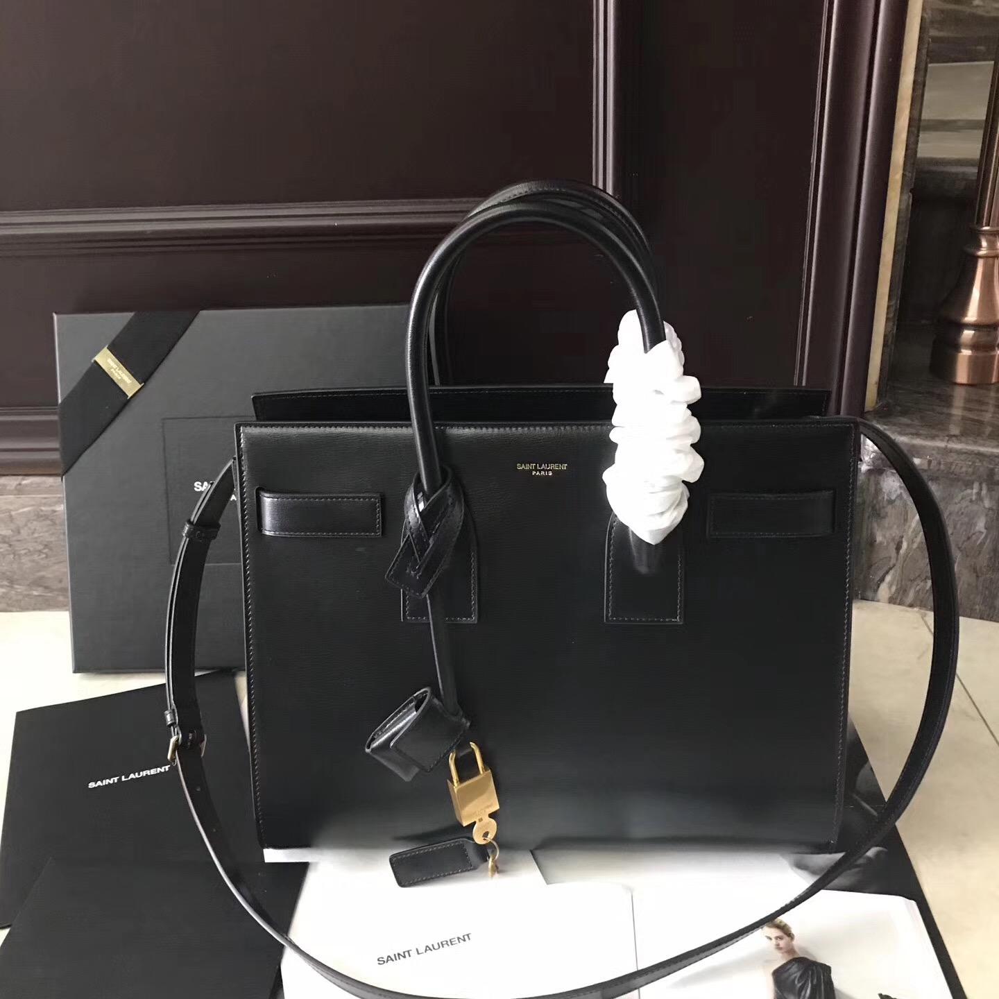 ysl Saint Laurent 經典Baby SAC DE JOUR 32cm黑配土黃