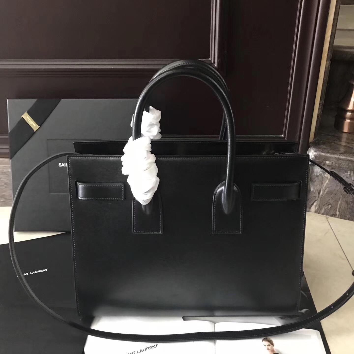 ysl Saint Laurent 經典Baby SAC DE JOUR 32cm黑配土黃