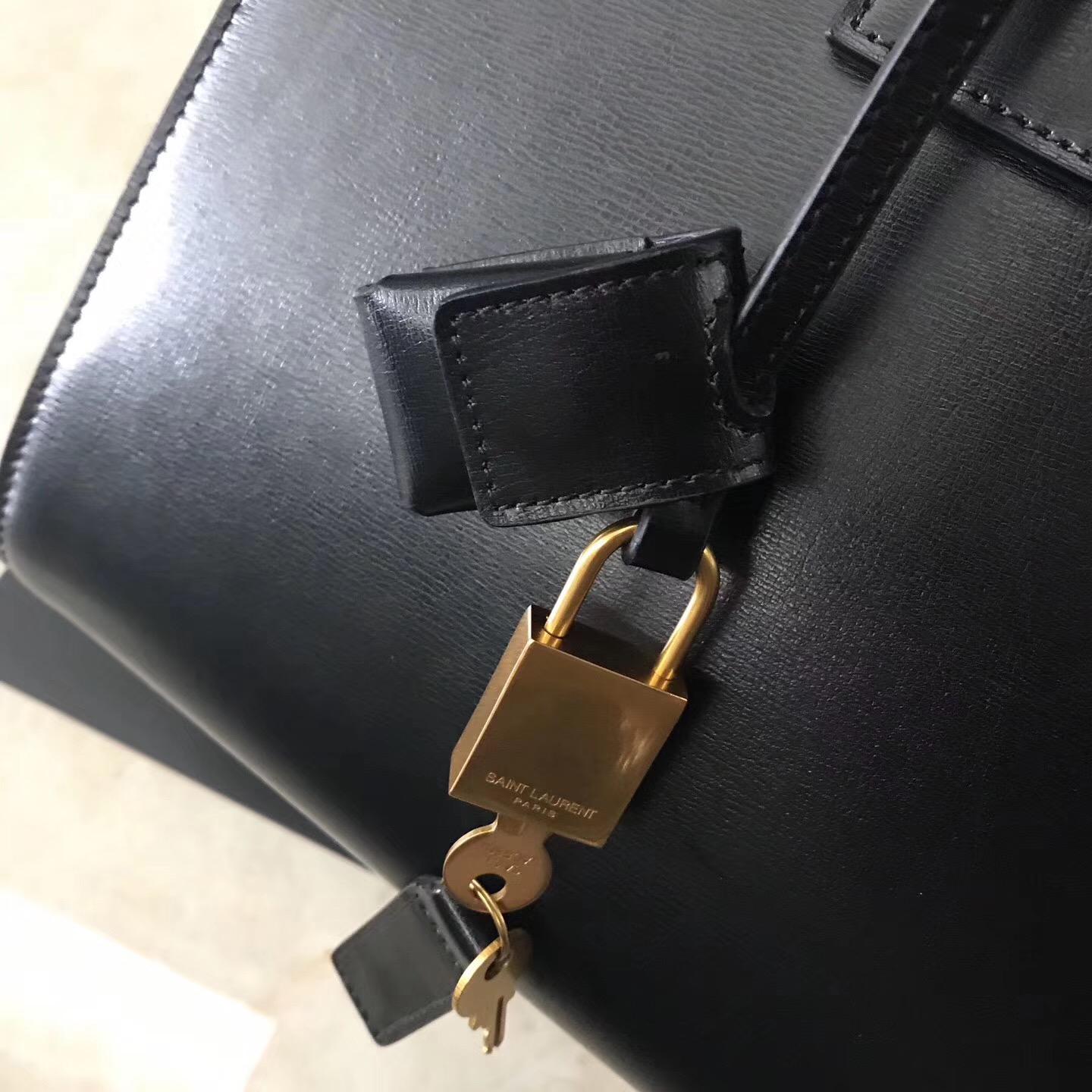 ysl Saint Laurent 經典Baby SAC DE JOUR 32cm黑配土黃