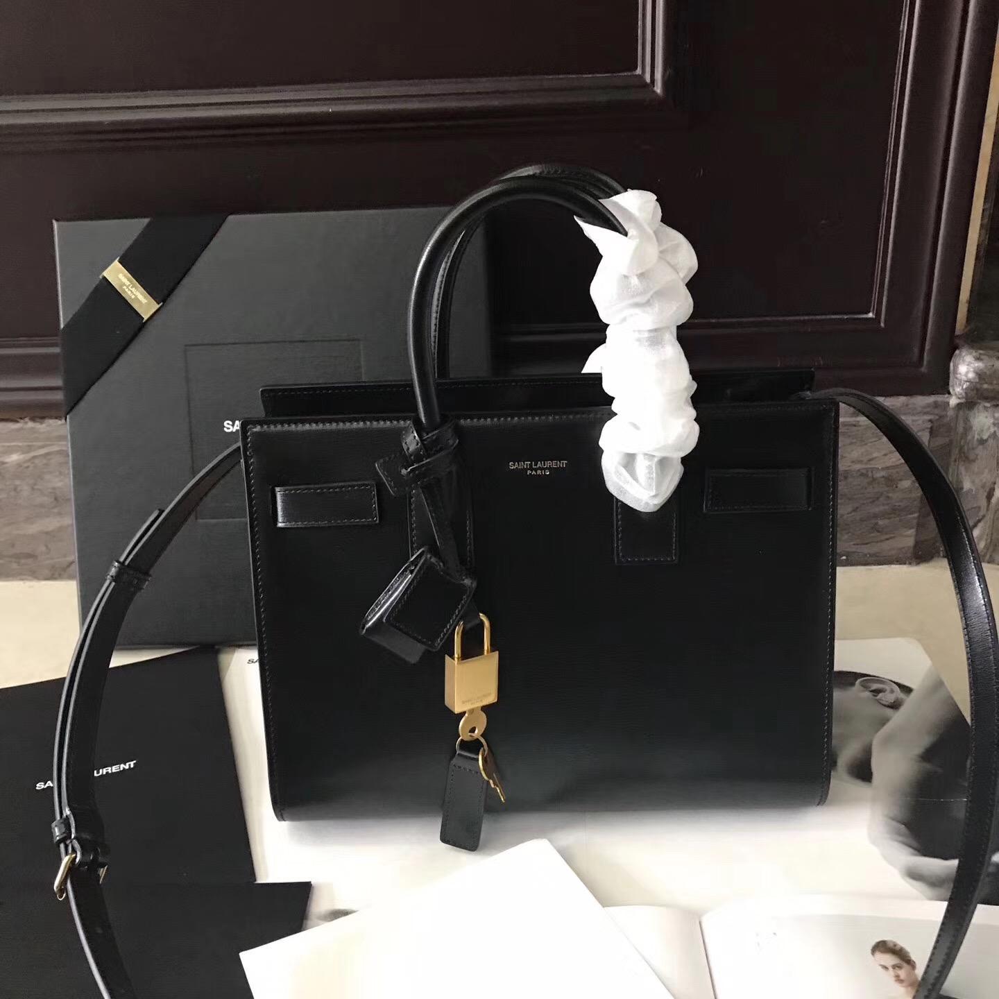 ysl Saint Laurent 經典Baby SAC DE JOUR 26cm黑配土黃