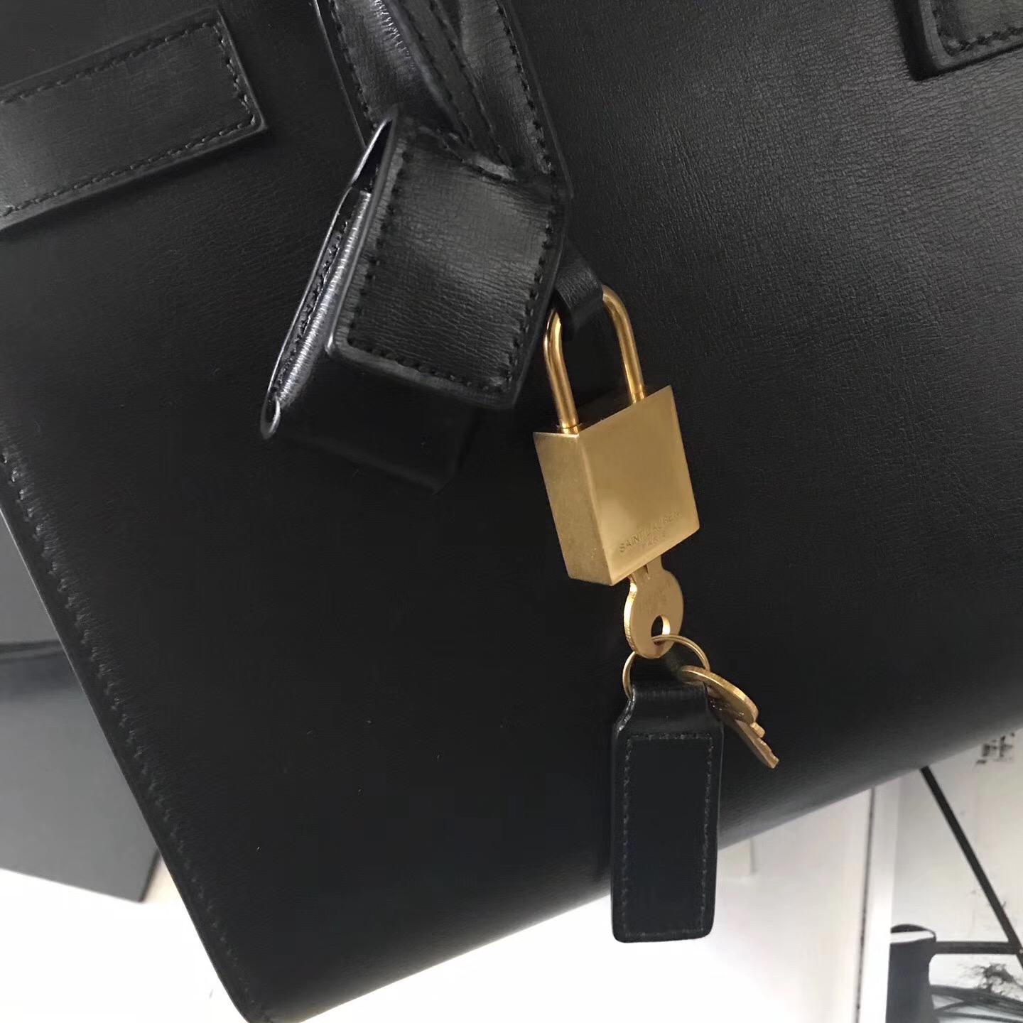 ysl Saint Laurent 經典Baby SAC DE JOUR 26cm黑配土黃