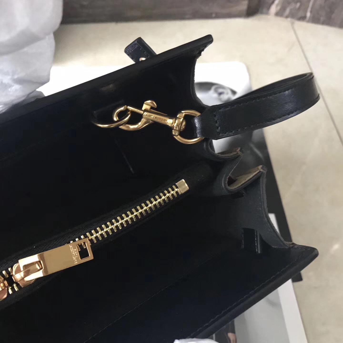 ysl Saint Laurent 經典Baby SAC DE JOUR 26cm黑配土黃