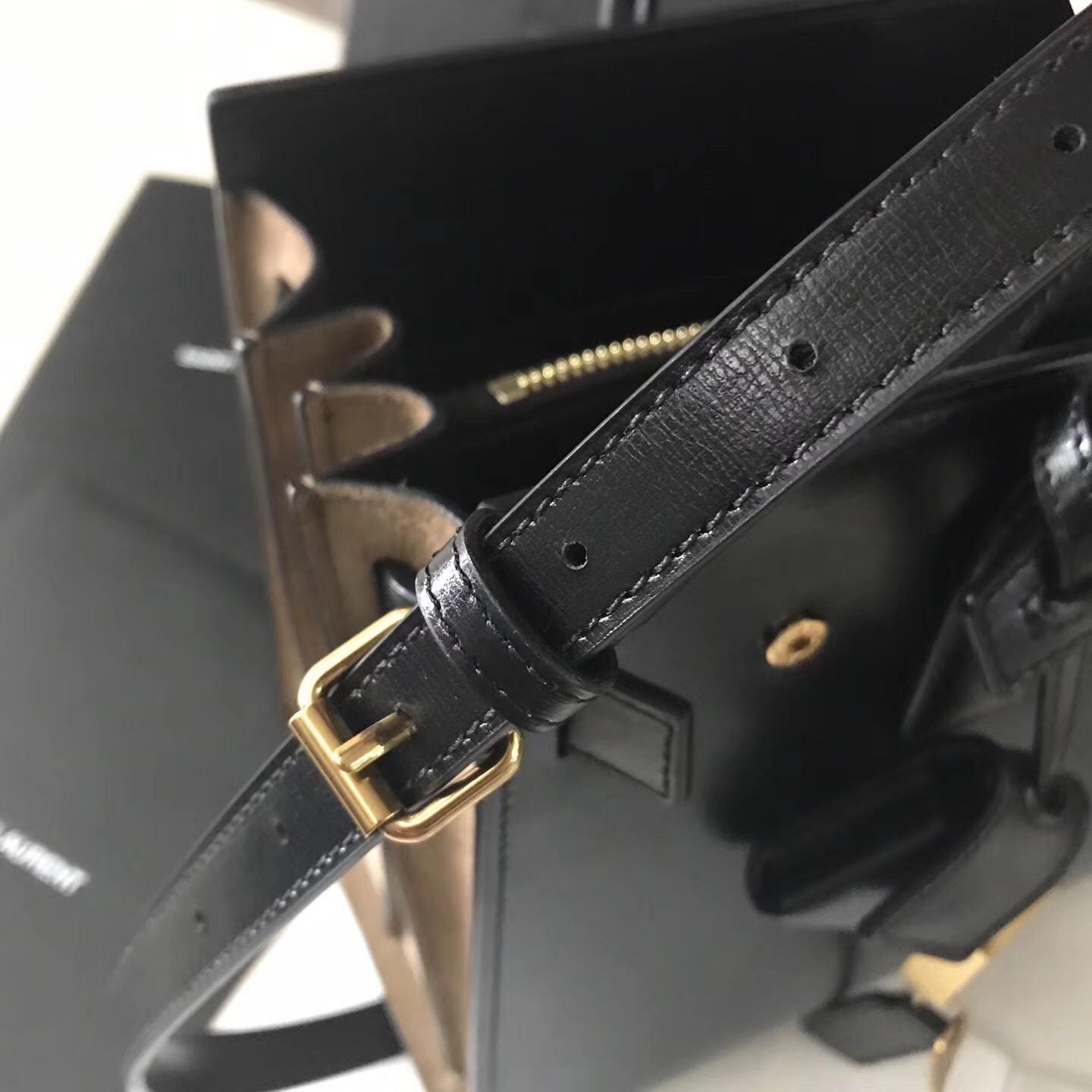 ysl Saint Laurent 經典Baby SAC DE JOUR 26cm黑配土黃