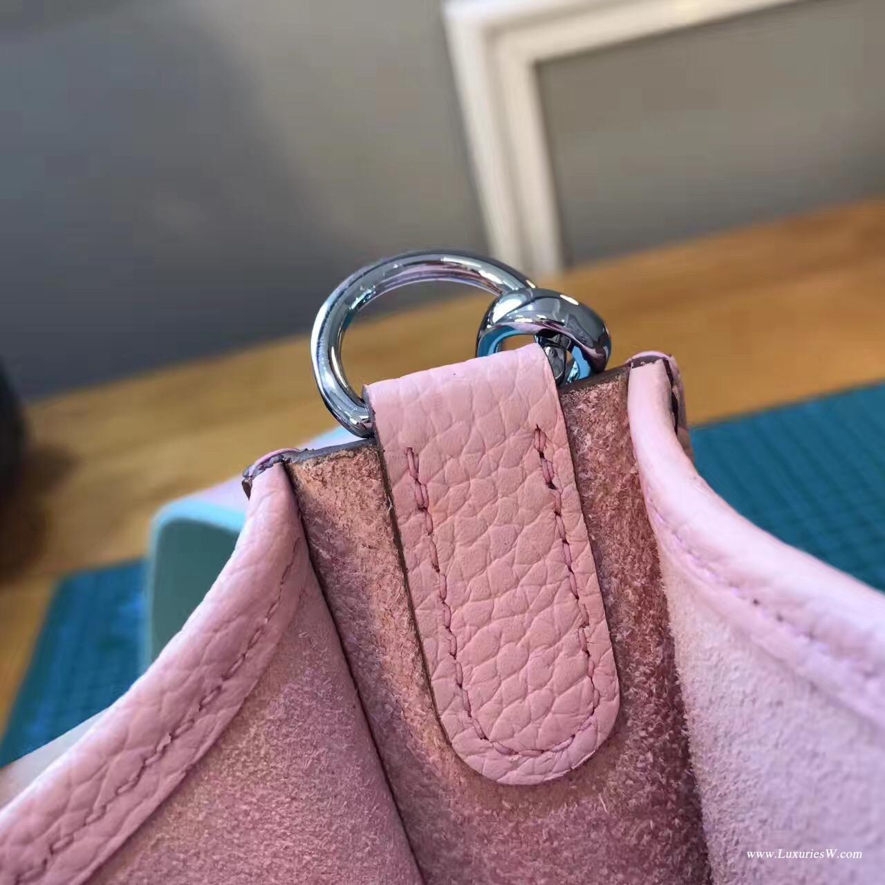 Hermes Mini Evelyne togo 3Q Rose Sakura 新櫻花粉 GHW 金扣