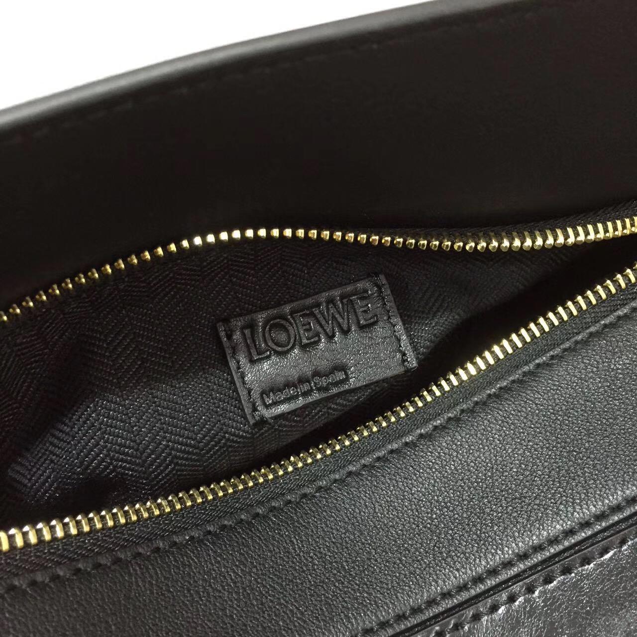 LOEWE女包迷妳小號 Puzzle Bag 黑色 采用進口西班牙不同小牛皮質拼接