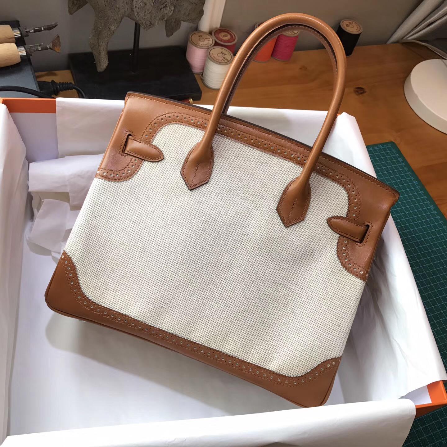 Hermes birkin铂金包 bag 30cm 蕾絲Box CK37 Gold金棕色 銀扣