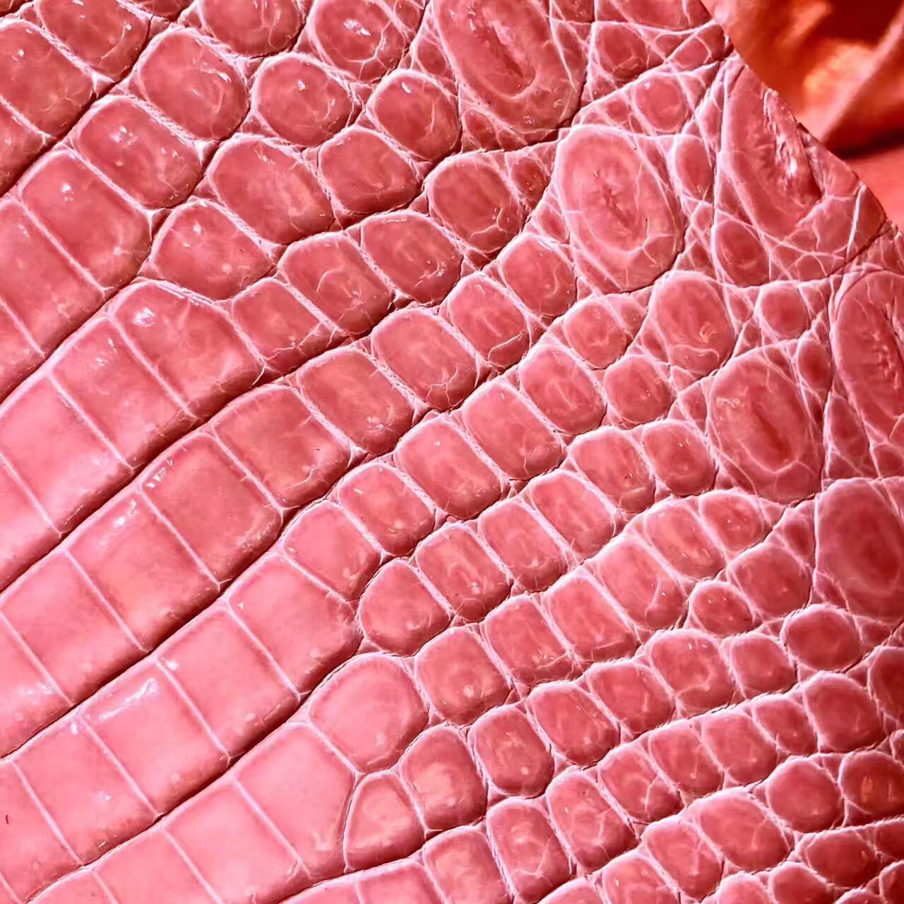 愛馬仕光面鱷魚皮超級人氣顏色 5P Pink櫻花粉還是光面鱷魚