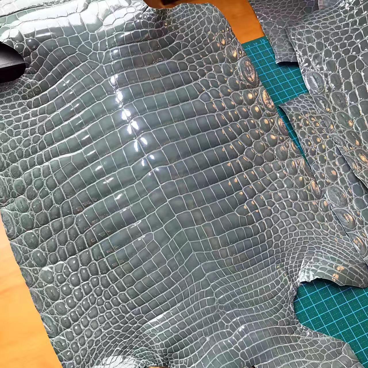 愛馬仕光面鱷魚皮 海鷗灰4Z 2017年最新顏色
