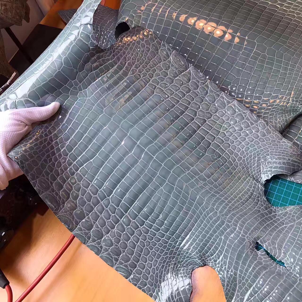 愛馬仕光面鱷魚皮 海鷗灰4Z 2017年最新顏色