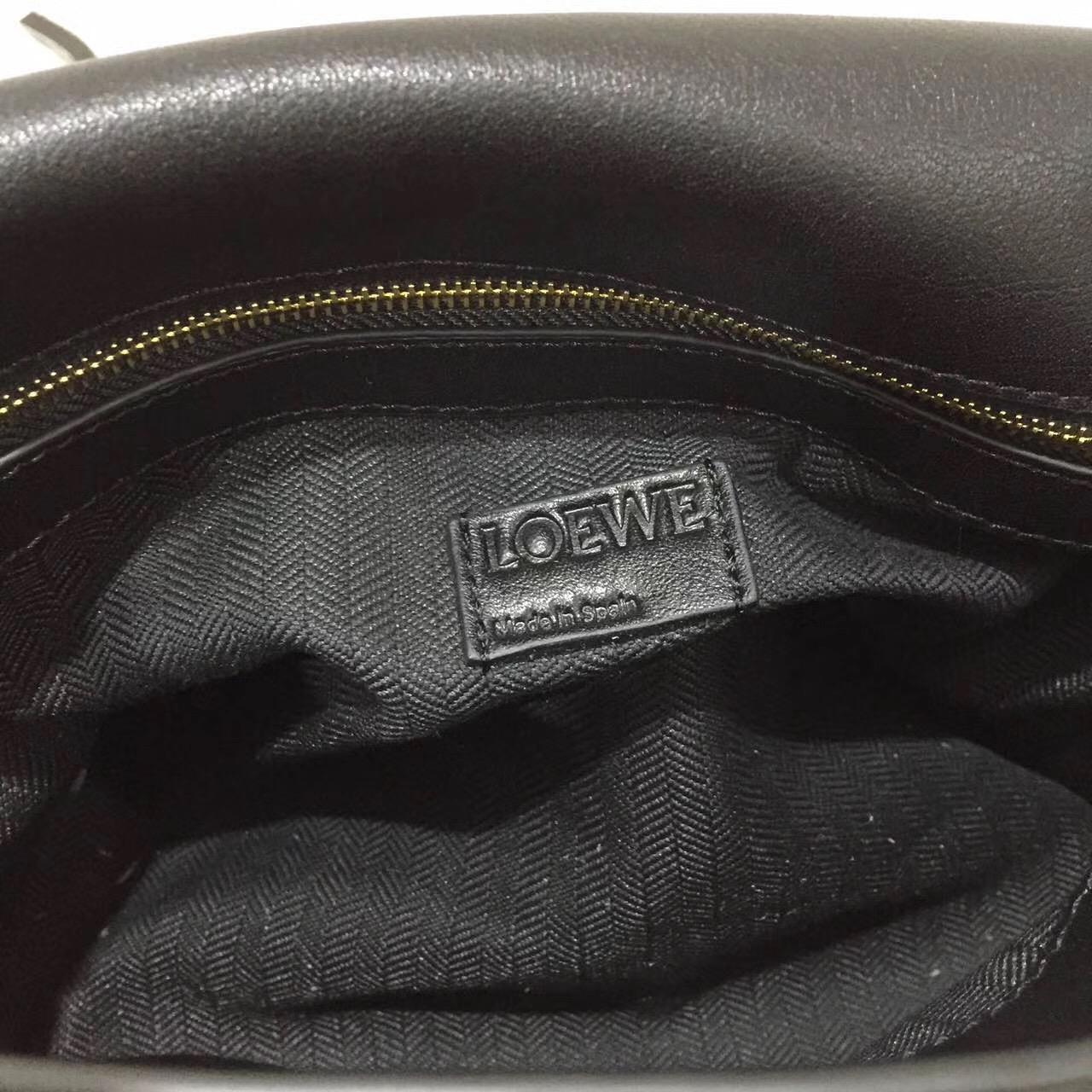 LOEWE羅意威女包 Flamenco Flap Laced Small Bag 黑色