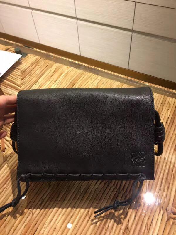 LOEWE羅意威女包 Flamenco Flap Laced Small Bag 黑色