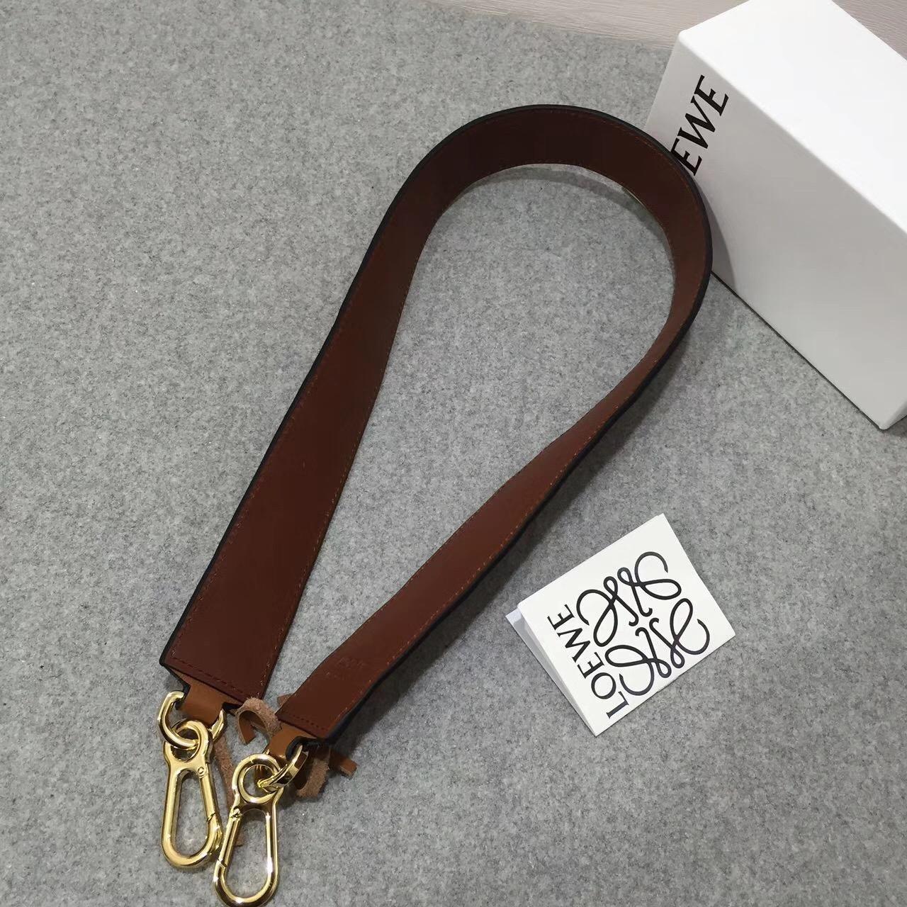 羅意威loewe Laced新款拼色編織肩帶 Strap 棕色