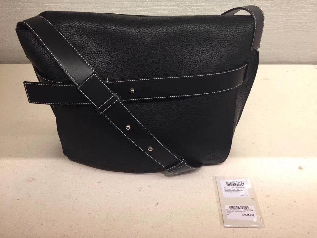 羅意威男包 Loewe Messenger Strap Small Bag 黑色粒面togo牛皮