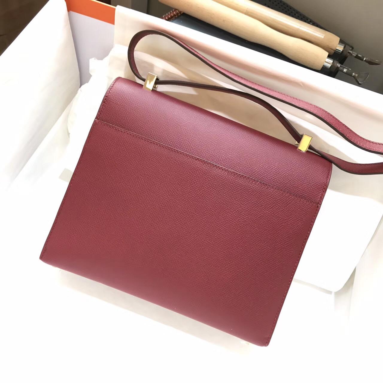 愛馬仕Hermes Verrou Epsom 大號 CK55 Rouge H 愛馬仕紅 銀扣