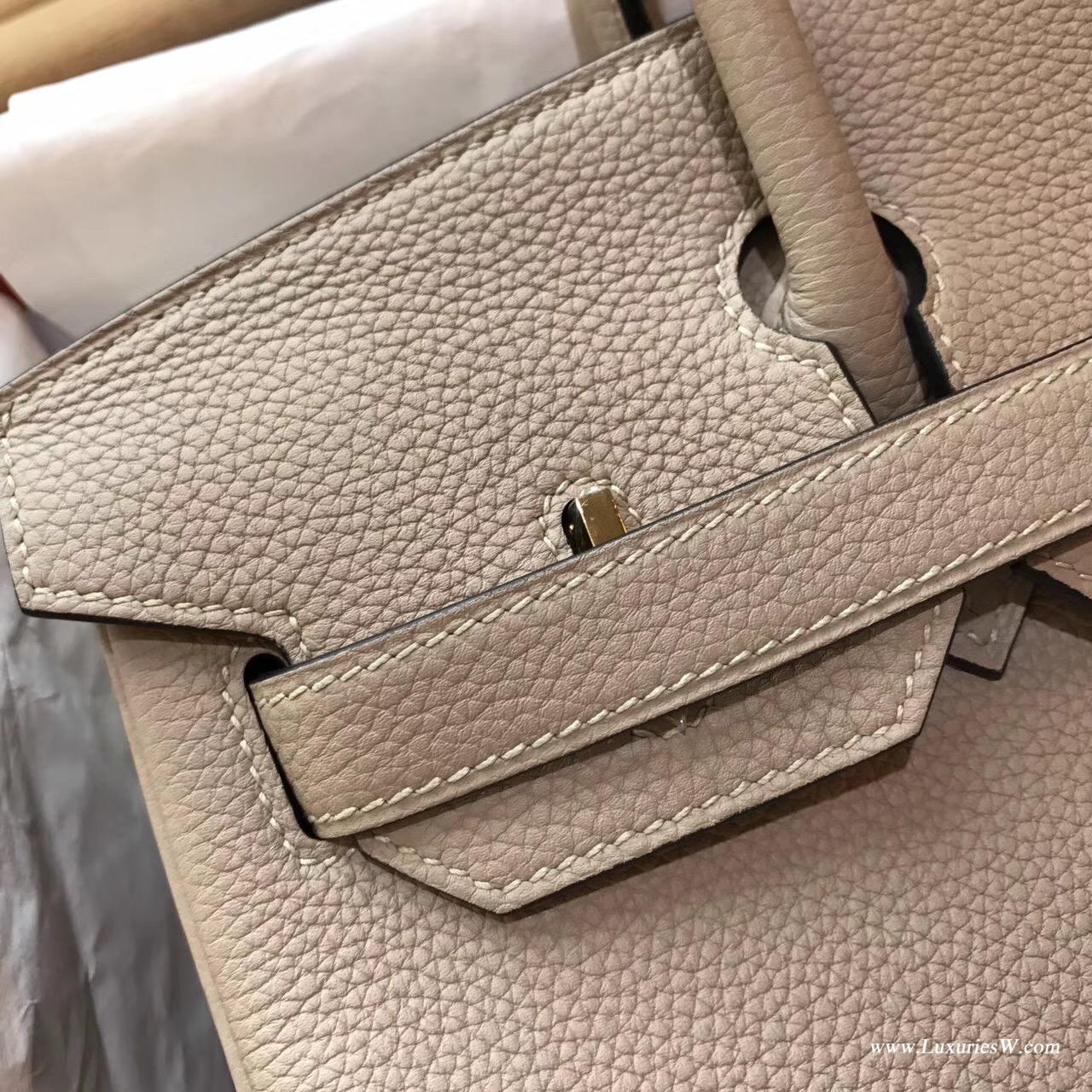 愛馬仕Hermes 鉑金包 Birkin 30 togo S2 風衣灰 米衣灰金銀扣