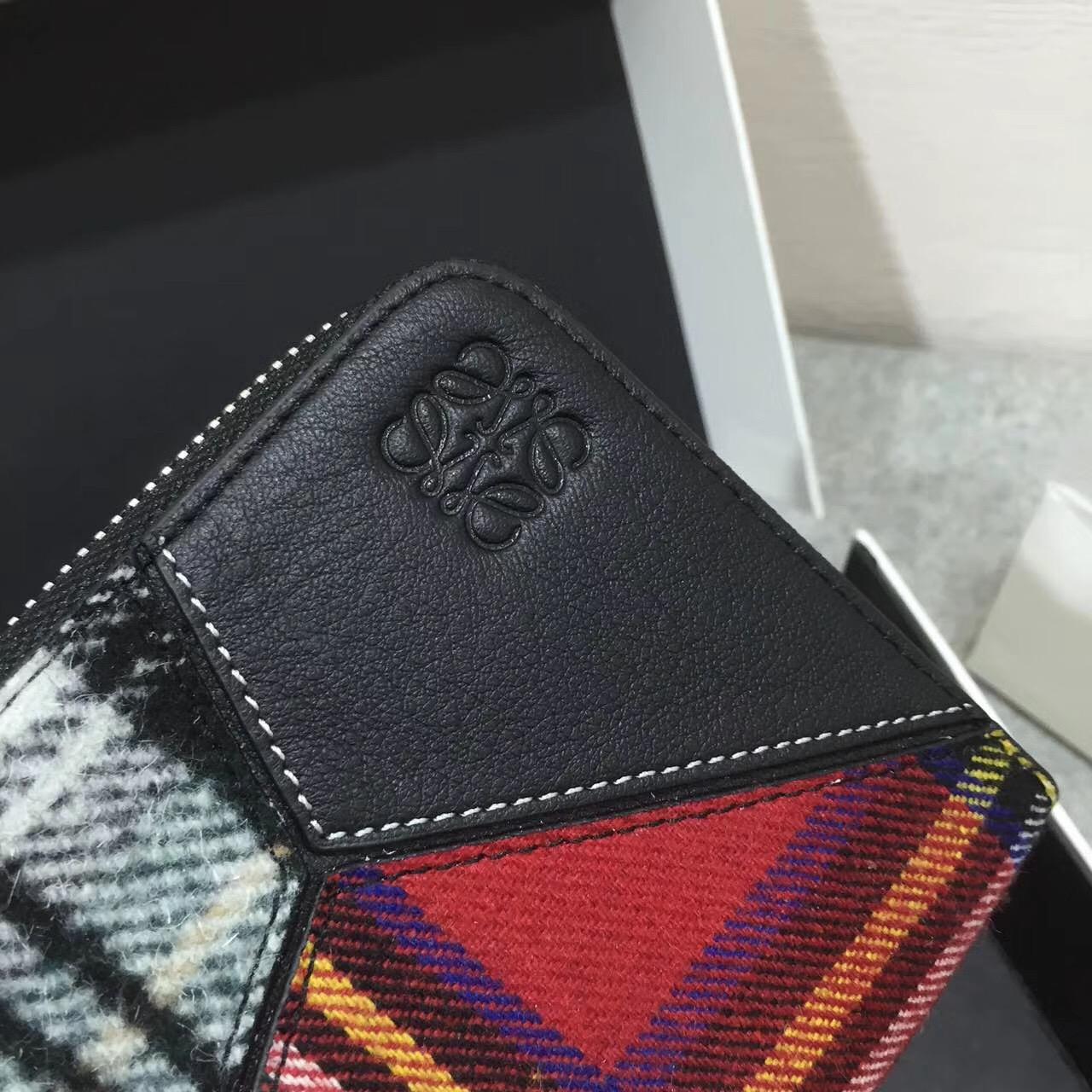 羅意威包包 Puzzle Zip Around Wallet Black/Multicolor Tartan 長款式拉鏈錢包