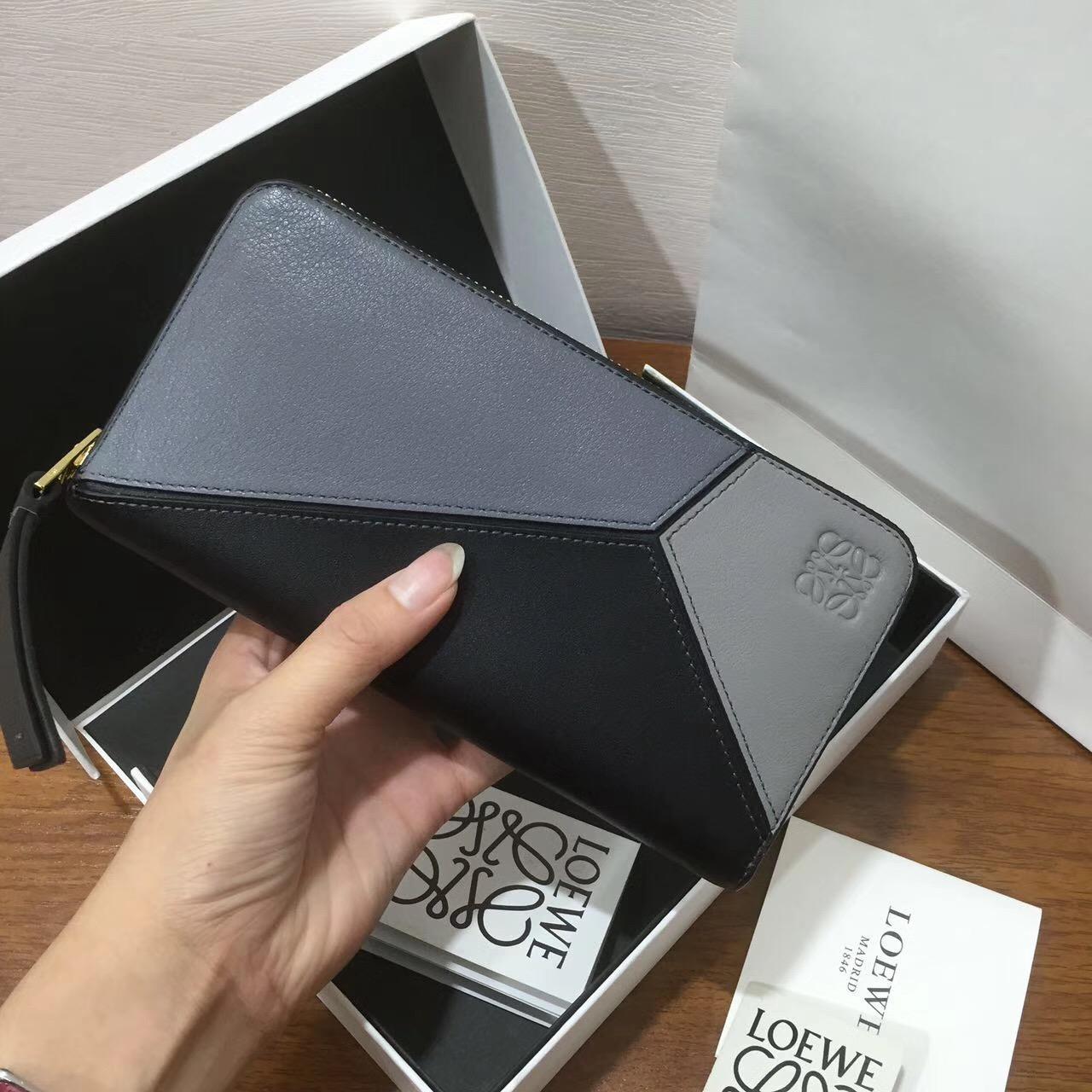 羅意威包包LOEWE Puzzle Zip Around Wallet Grey Multitone 長款式拉鏈錢包