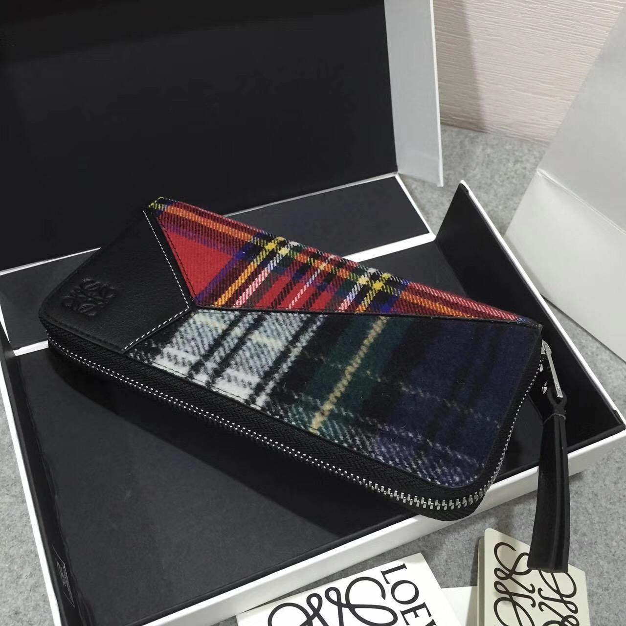 羅意威包包 Puzzle Zip Around Wallet Black/Multicolor Tartan 長款式拉鏈錢包