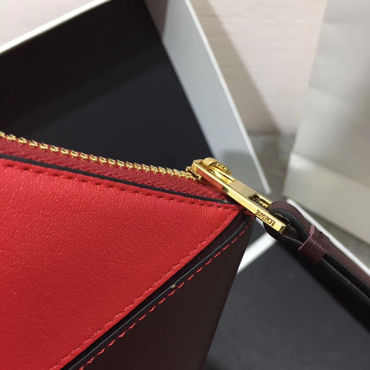 loewe Puzzle Zip Around Wallet Red Multitone 長款式拉鏈錢包