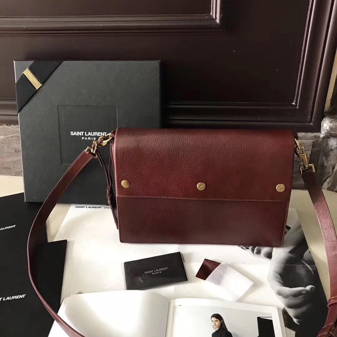 YSL NOE SAINT LAURENT crossbody bag in cognac shiny leather駱駝色