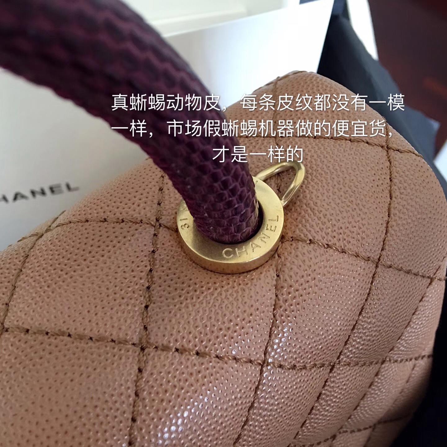 小香復古手提包coco handle bag 中號28cm 小牛皮 焦糖色手袋