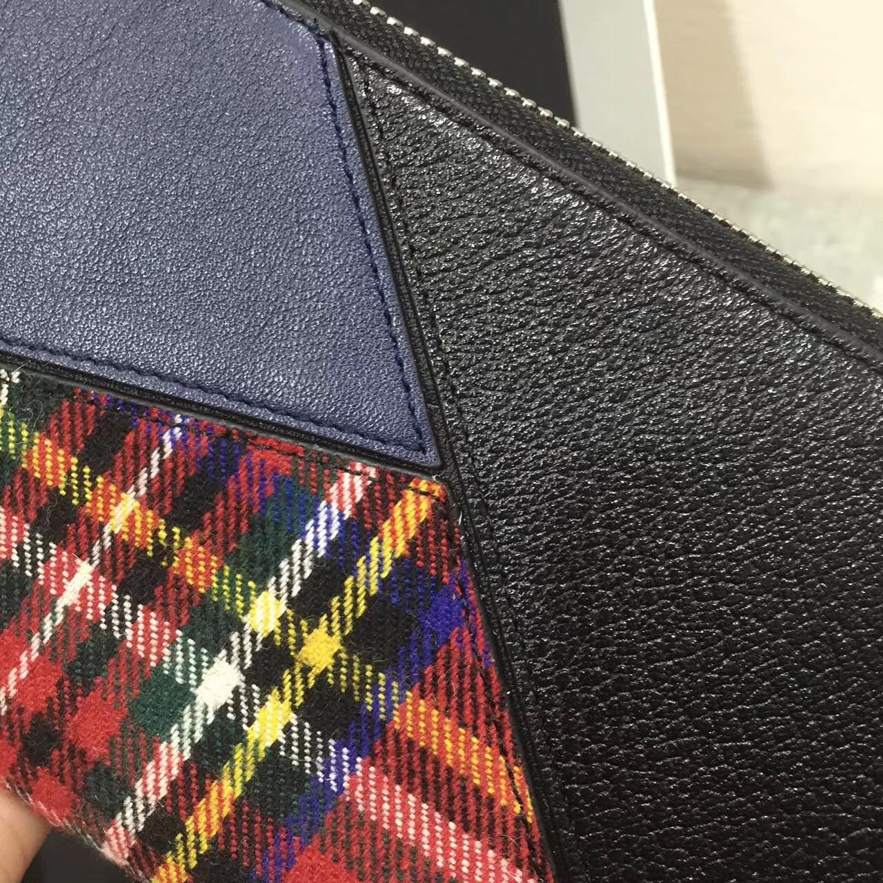 羅意威包包 Puzzle Zip Around Wallet Black/Multicolor Tartan 長款式拉鏈錢包