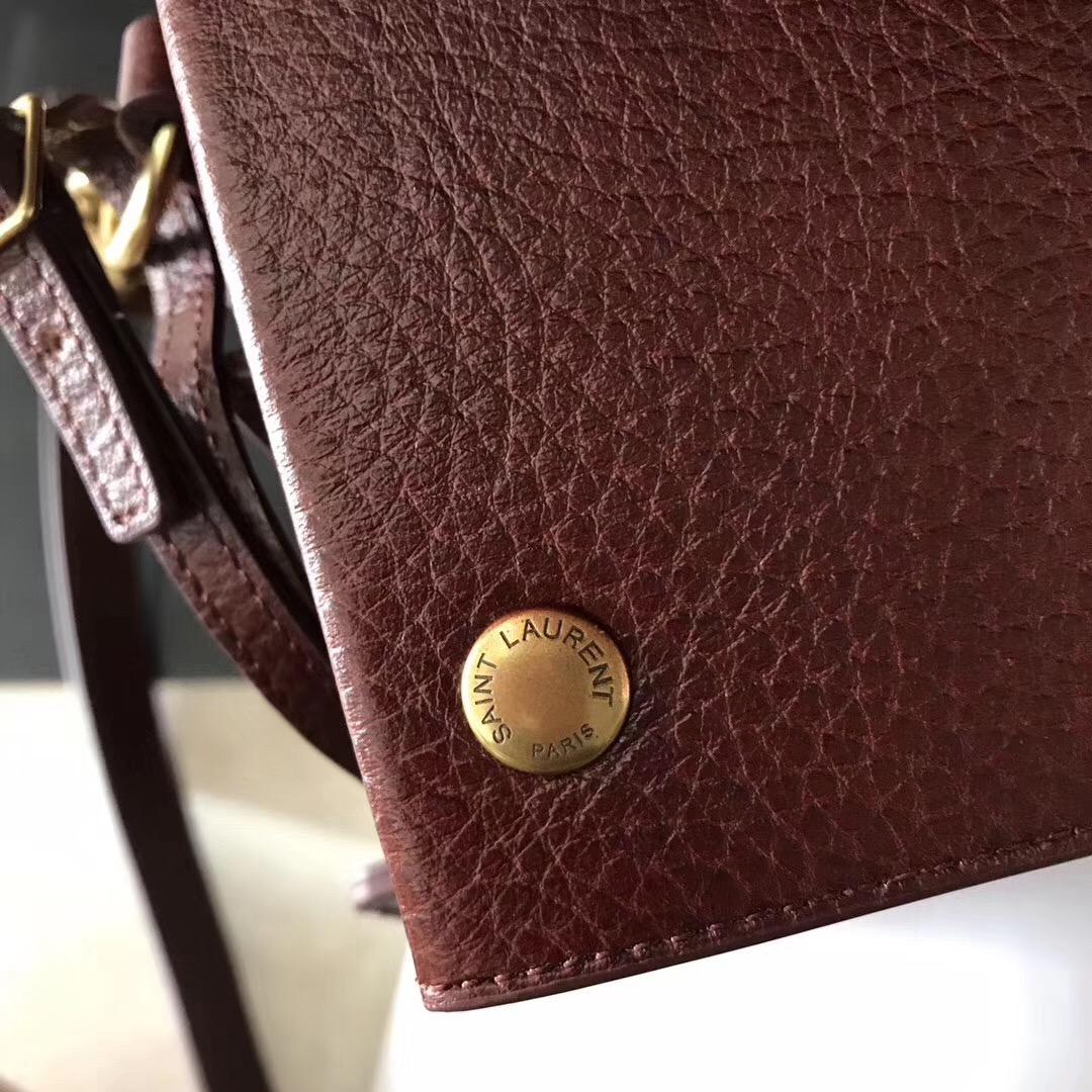 YSL NOE SAINT LAURENT crossbody bag in cognac shiny leather駱駝色