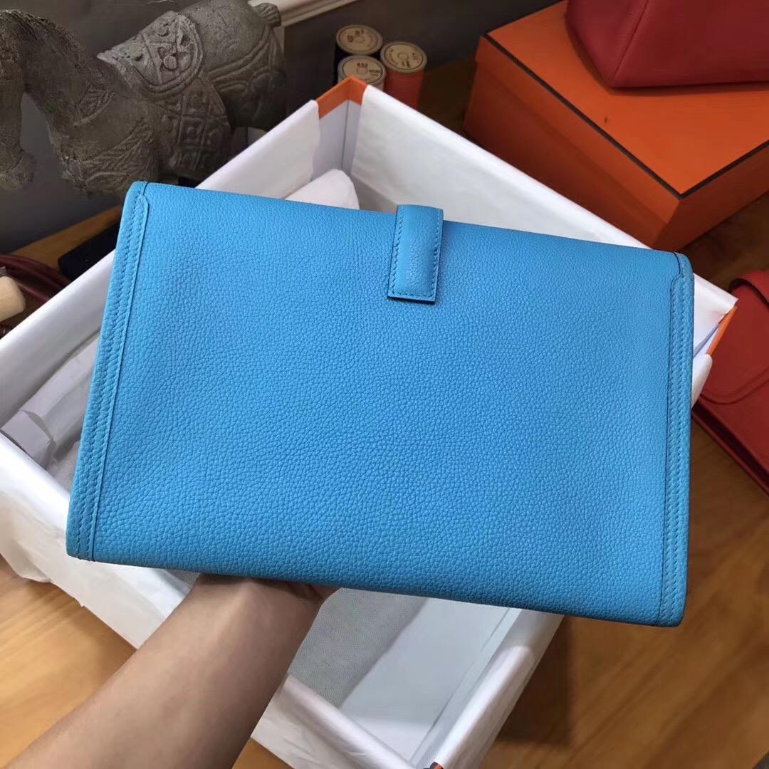 Hermes 稀缺產品 Jige手包 togo 2T Blue Paradise 天堂藍 PHW