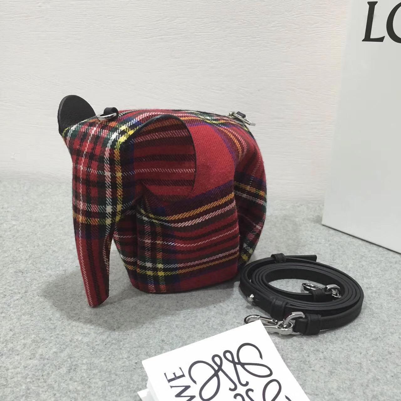 loewe羅意威 Elephant Tartan Mini Bag Red Tartan