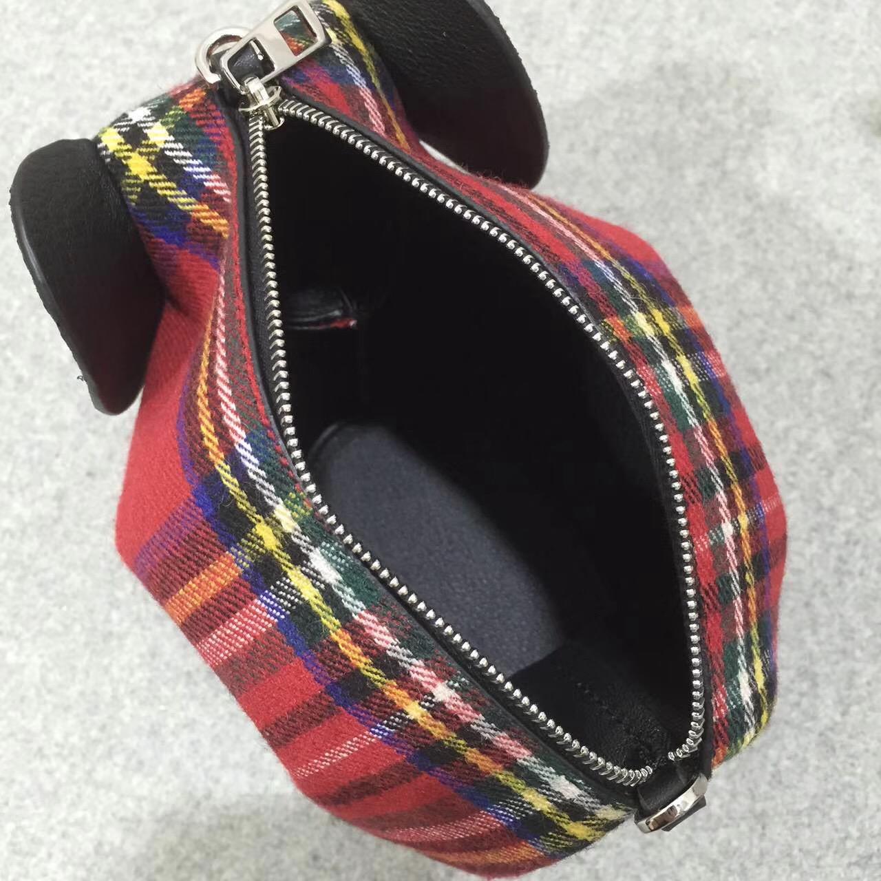 loewe羅意威 Elephant Tartan Mini Bag Red Tartan