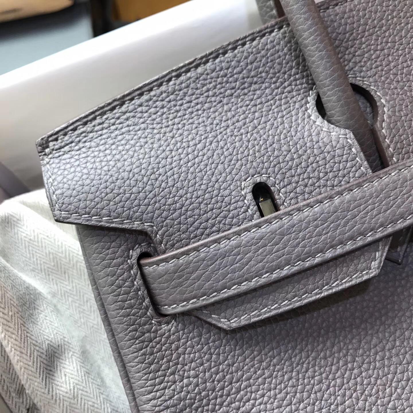 Hermes birkin铂金包 30 togo 8F Etain 錫器灰 銀扣 氣質好冷的深灰色