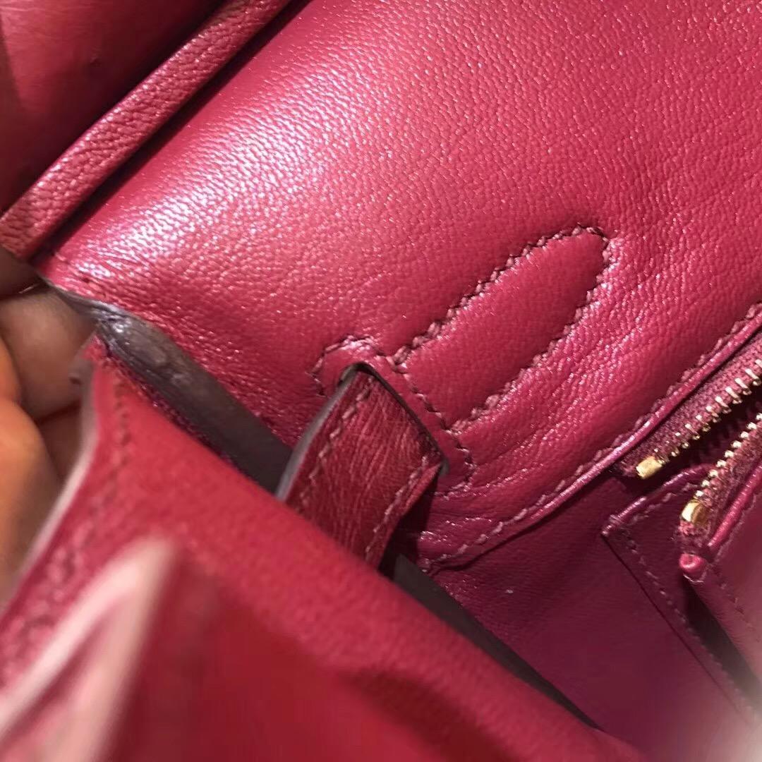 最出名的包袋鉑金包Birkin 30cm 鴕鳥 K1 石榴紅 Rouge Grenat 金扣
